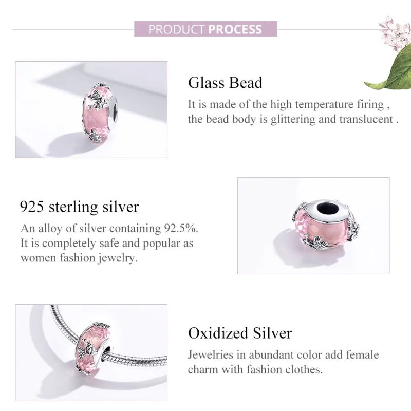 (image for) Pandora Style Silver Butterfly Murano Glass Charm - SCC1285 - View 3