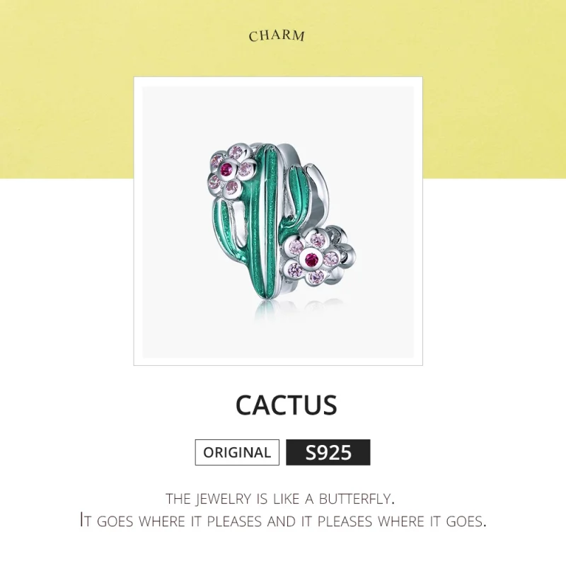 (image for) Pandora Style Silver Cactus Charm - BSC261 - View 6