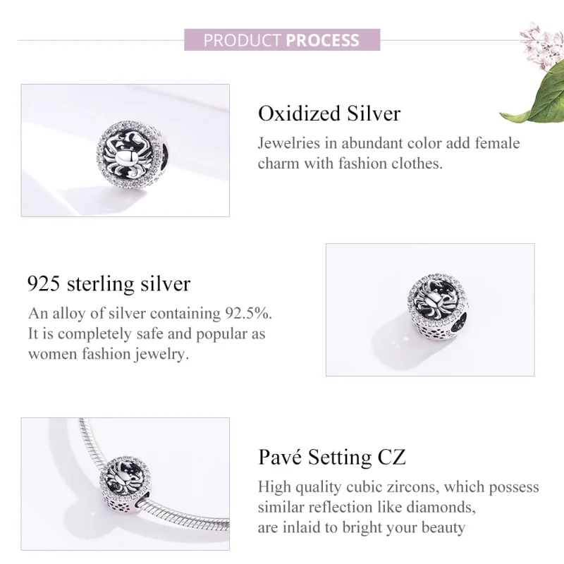 (image for) Pandora Style Silver Cancer Charm - SCC1213 - View 2