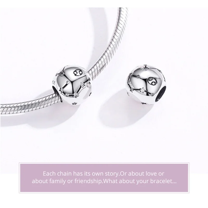 (image for) Pandora Style Silver Cancer Charm - SCC1218-4 - View 5