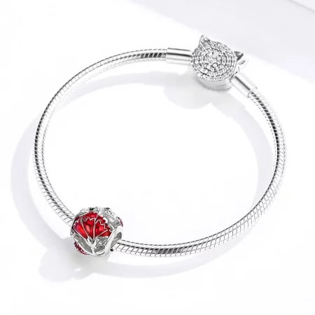 Pandora Style Silver Carnation Charm - BSC097