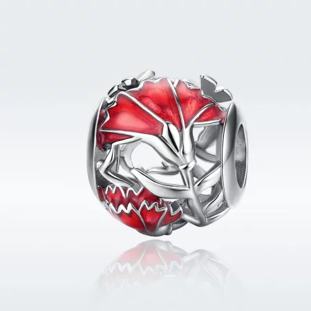 Pandora Style Silver Carnation Charm - BSC097