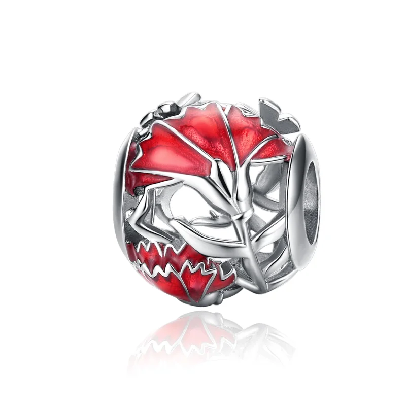 (image for) Pandora Style Silver Carnation Charm - BSC097 - Product Image