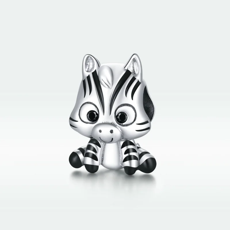 (image for) Pandora Style Silver Cartoon Zebra Charm - BSC387 - View 5