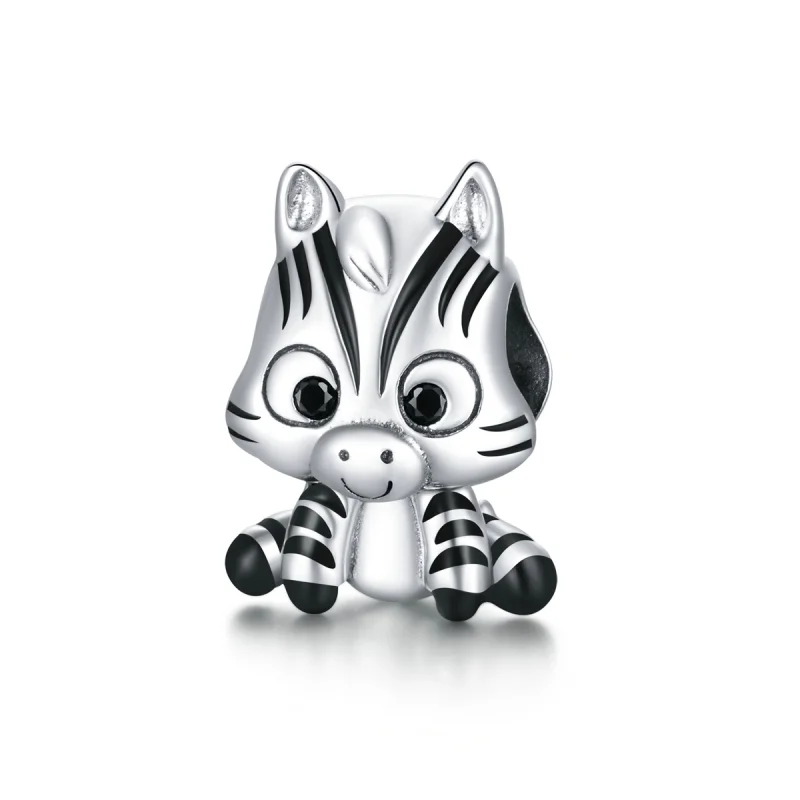 (image for) Pandora Style Silver Cartoon Zebra Charm - BSC387 - Product Image