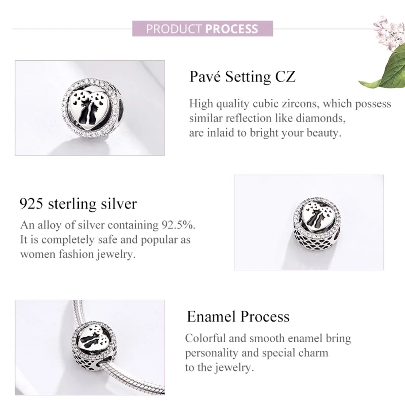 (image for) Pandora Style Silver Cat Love Charm - SCC1188 - View 4