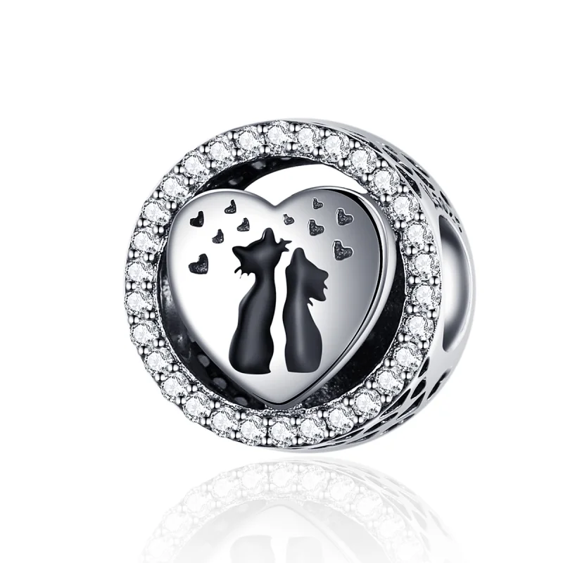 (image for) Pandora Style Silver Cat Love Charm - SCC1188 - Product Image