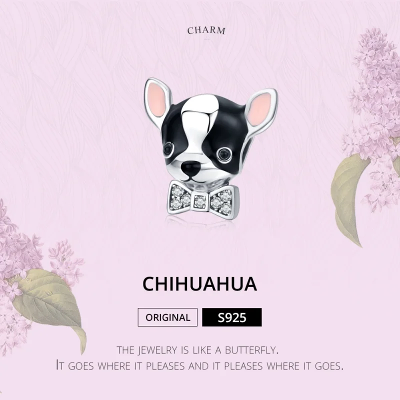 (image for) Pandora Style Silver Chihuahua Charm - SCC1310 - View 3