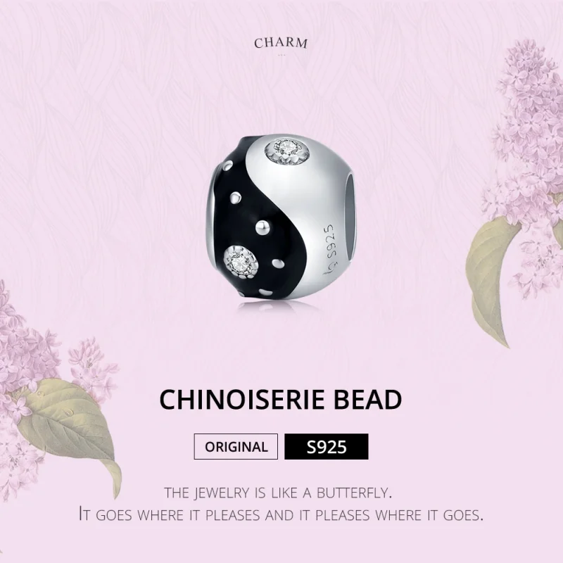 (image for) Pandora Style Silver Chinoiserie Yin Yang Charm - BSC192 - View 6