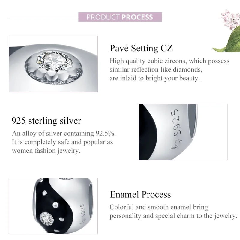 (image for) Pandora Style Silver Chinoiserie Yin Yang Charm - BSC192 - View 8