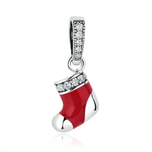 Pandora Style Silver Christmas Socks Dangle - SCC074 (image for) Pandora Style Silver Christmas Socks Dangle - SCC074