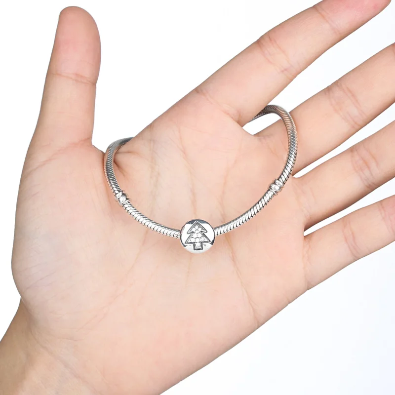 (image for) Pandora Style Silver Christmas Tree Charm - SCC064 - View 4