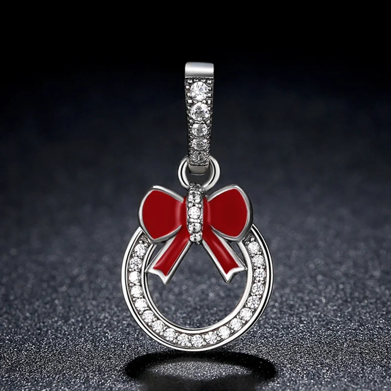 (image for) Pandora Style Silver Christmas Wreath Dangle - SCC077 - View 5