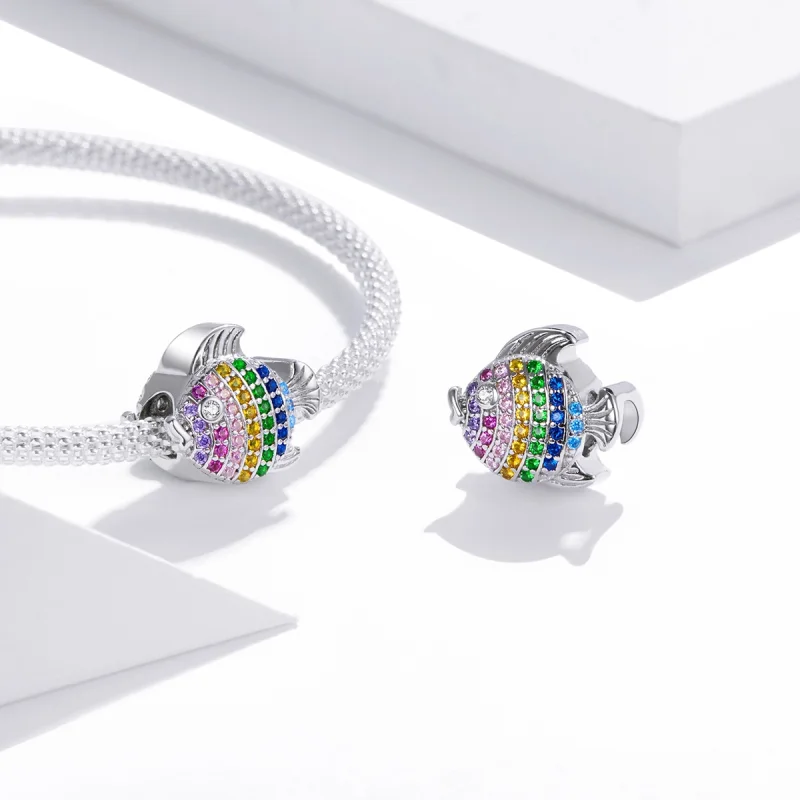 (image for) Pandora Style Silver Colorful Fish Charm - SCC1803 - View 4