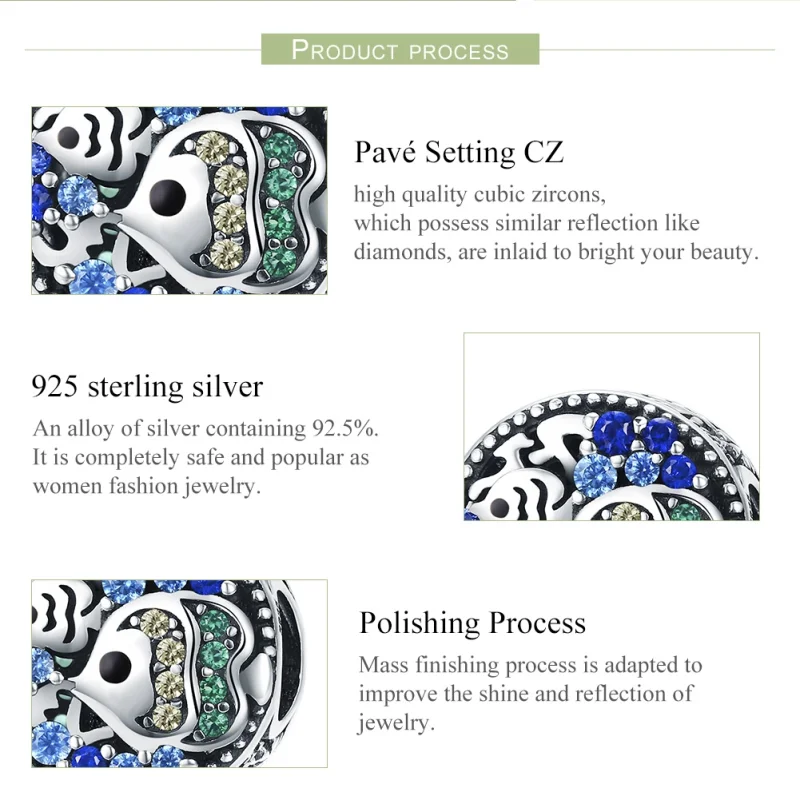 (image for) Pandora Style Silver Colorful Fish of The Underwater World Charm - SCC764 - View 7