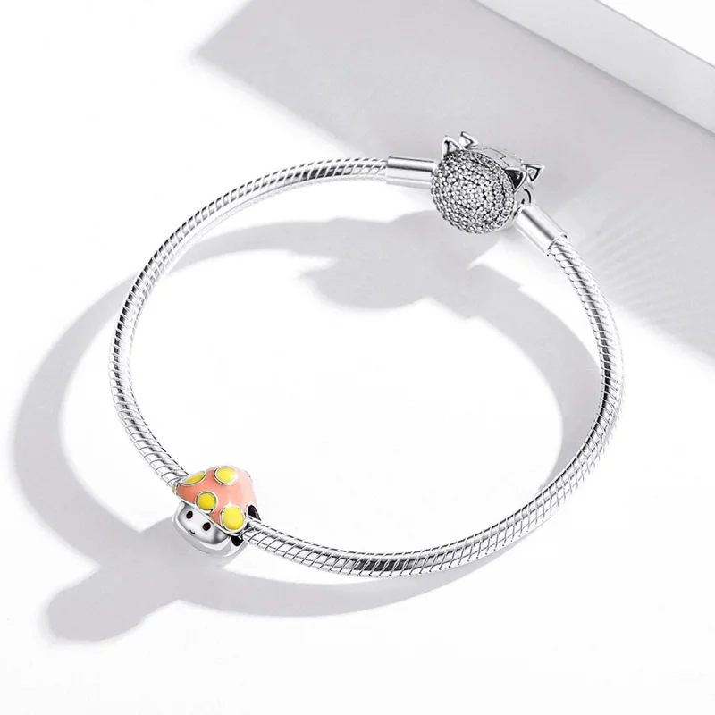 (image for) Pandora Style Silver Colorful Little Mushrooms Charm - SCC1853 - View 3