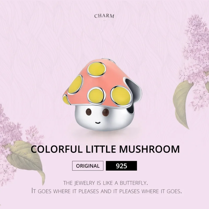 (image for) Pandora Style Silver Colorful Little Mushrooms Charm - SCC1853 - View 7