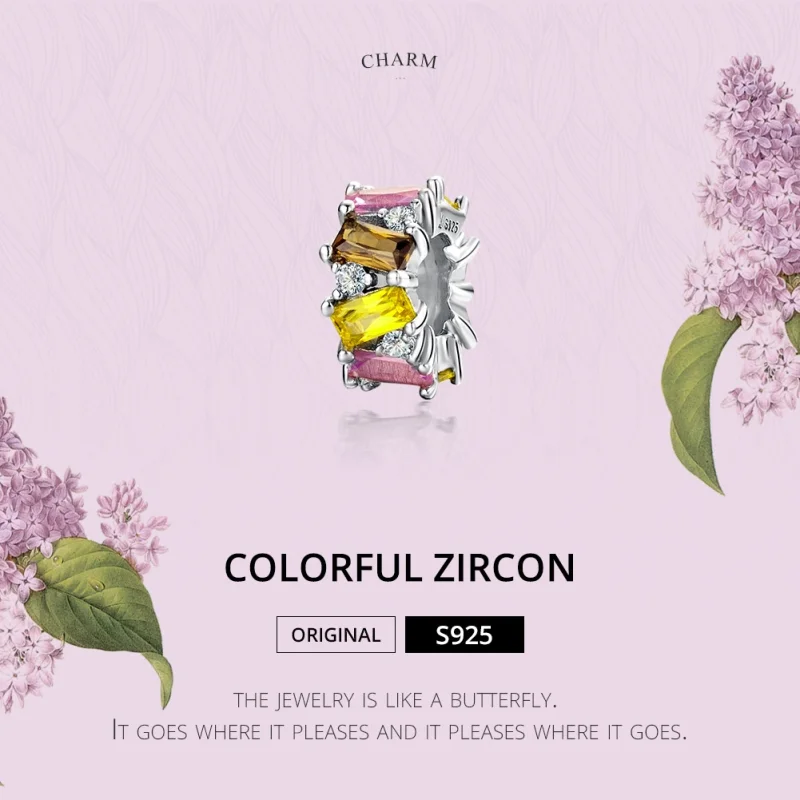 (image for) Pandora Style Silver Colorful Zirconium Spacer - SCC1182 - View 2