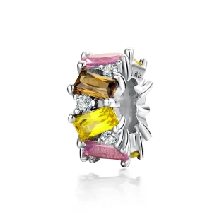 (image for) Pandora Style Silver Colorful Zirconium Spacer - SCC1182
