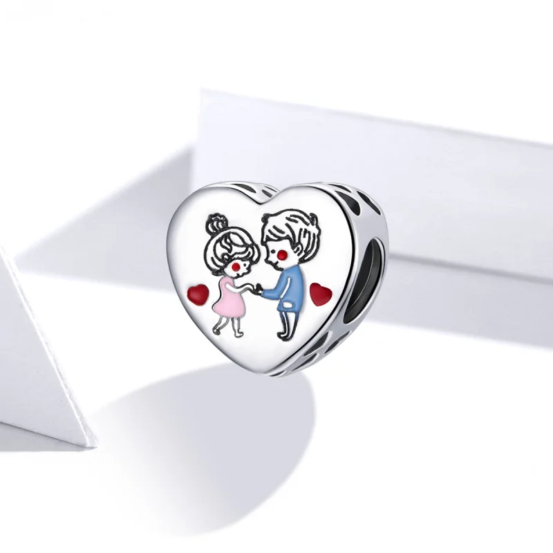 (image for) Pandora Style Silver Couple Charm - SCC1744 - View 2