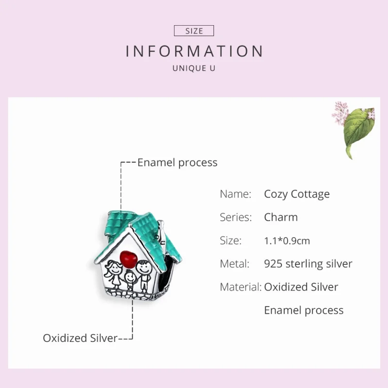 (image for) Pandora Style Silver Cozy Cottage Charm - SCC1518 - View 7