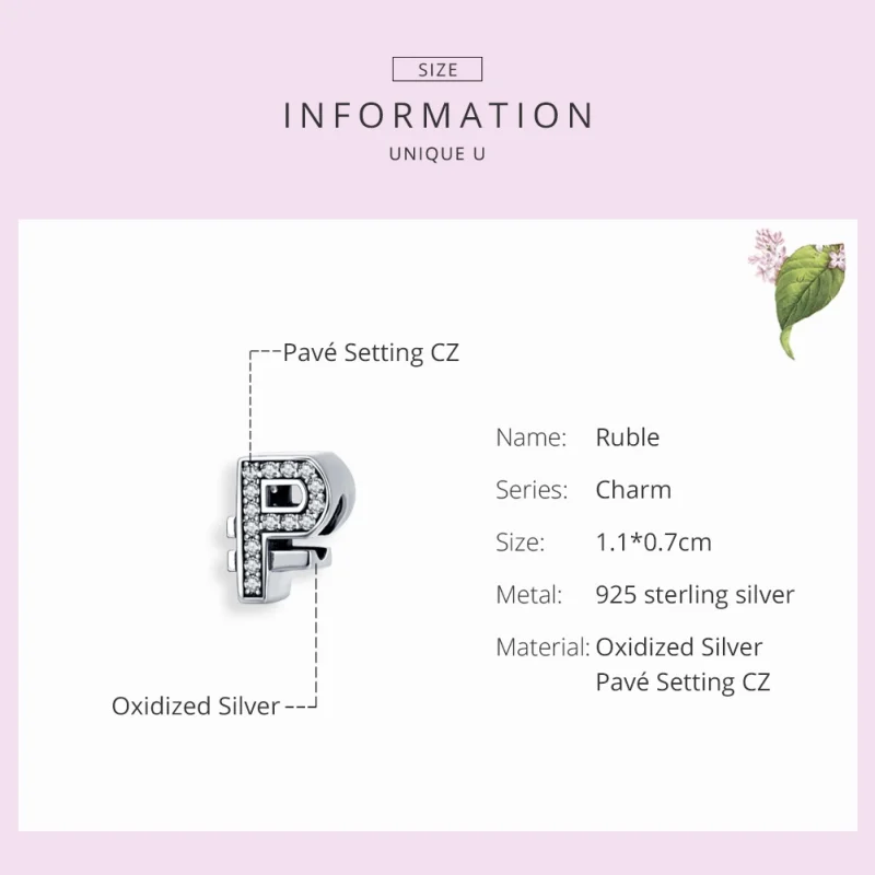 (image for) Pandora Style Silver Currency Ruble Charm - SCC1271 - View 4