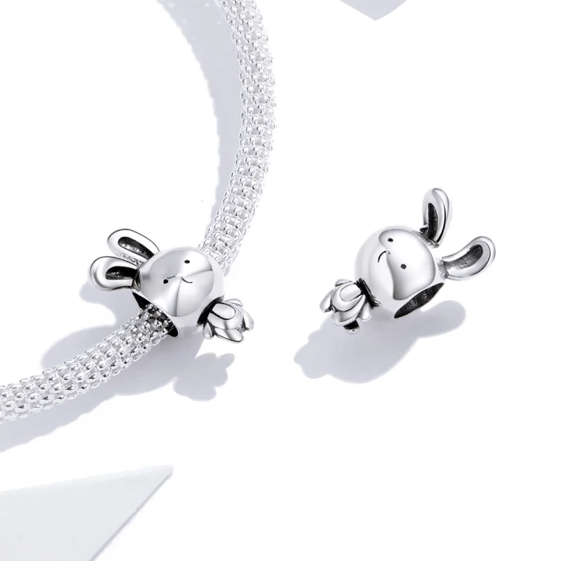 (image for) Pandora Style Silver Cute Bunny Charm - SCC1517 - View 4