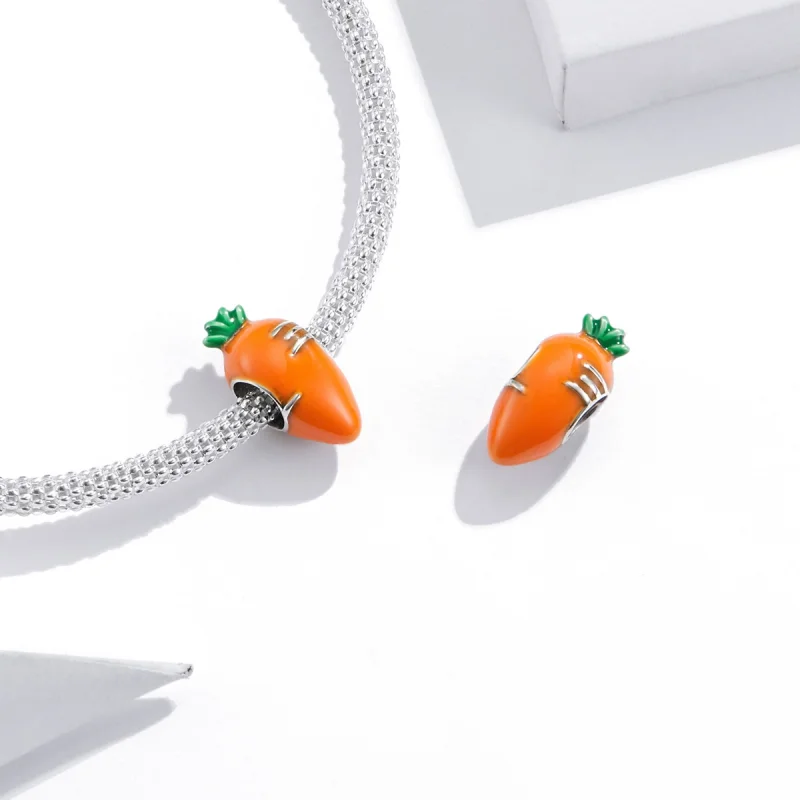 (image for) Pandora Style Silver Cute Carrot Charm - SCC1591 - View 3