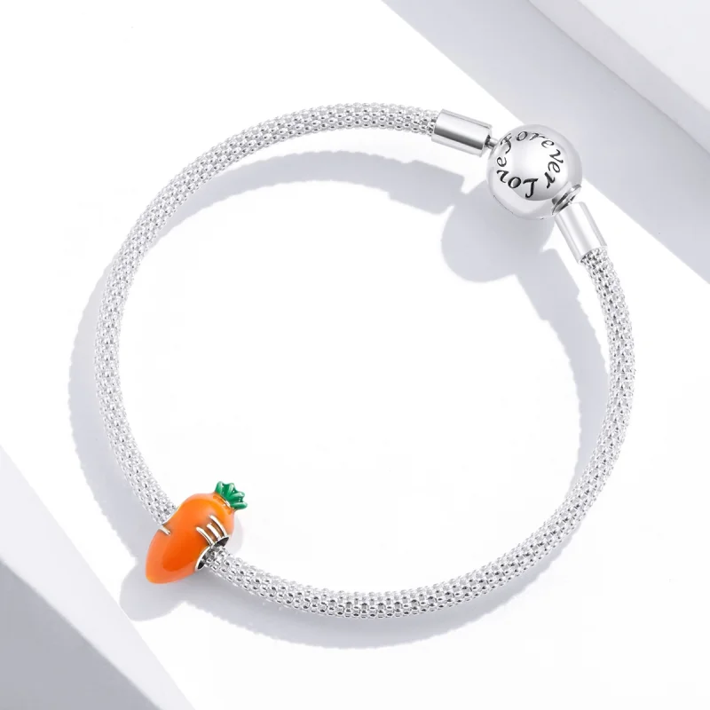 (image for) Pandora Style Silver Cute Carrot Charm - SCC1591 - View 4