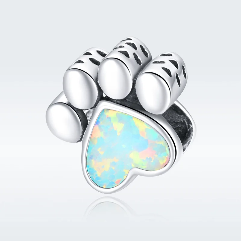 (image for) Pandora Style Silver Cute Dog Paw Charm - SCC1676 - View 5