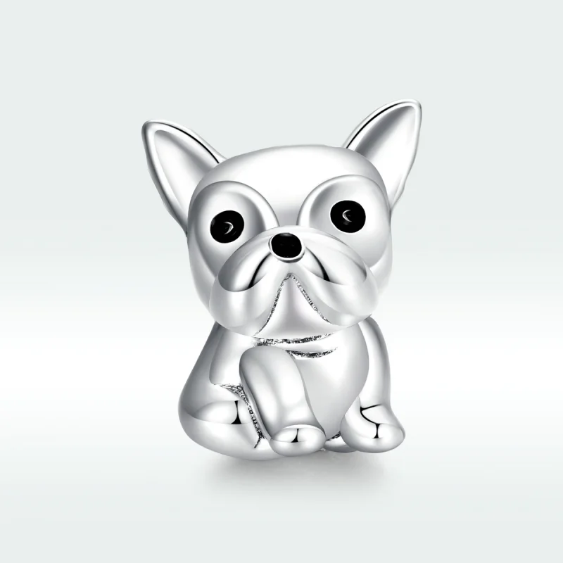 (image for) Pandora Style Silver Cute Frenchie Bulldog Charm - SCC1599 - View 5