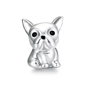 Pandora Style Silver Cute Frenchie Bulldog Charm - SCC1599 Pandora Style Silver Cute Frenchie Bulldog Charm - SCC1599