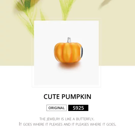 Pandora Style Silver Cute Pumpkin Charm - BSC333
