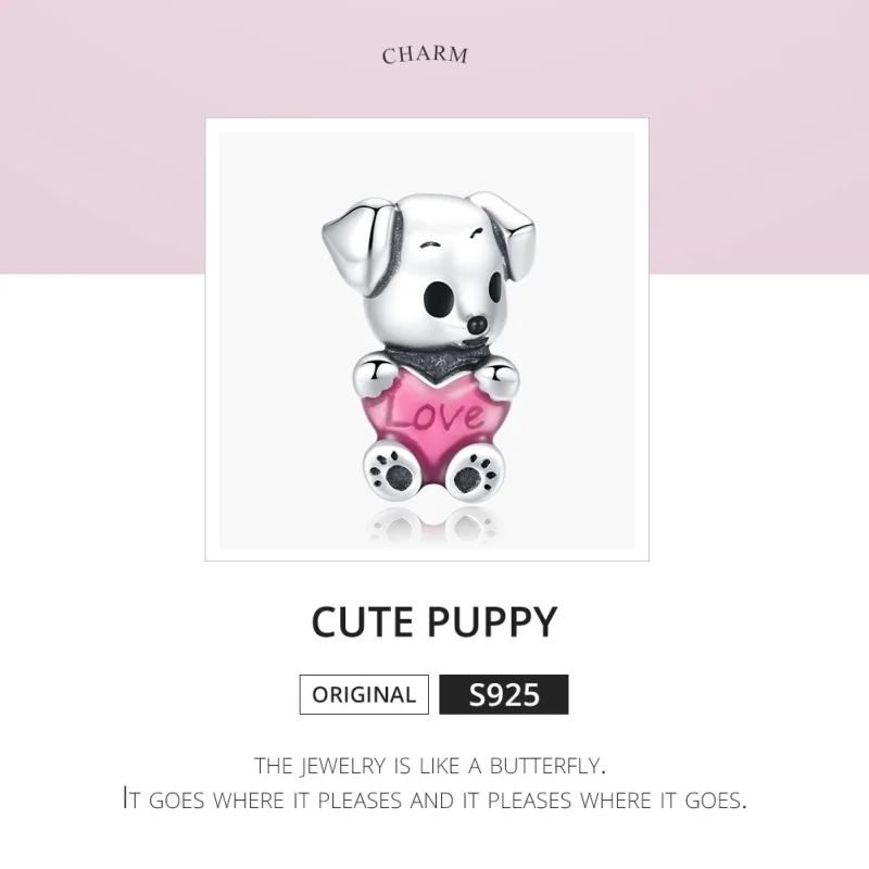 (image for) Pandora Style Silver Cute Puppy Charm - SCC1677 - View 6