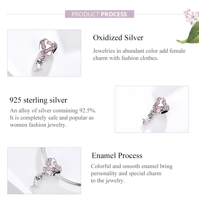 (image for) Pandora Style Silver Cute Puppy Dangle Charm - SCC1199 - View 4