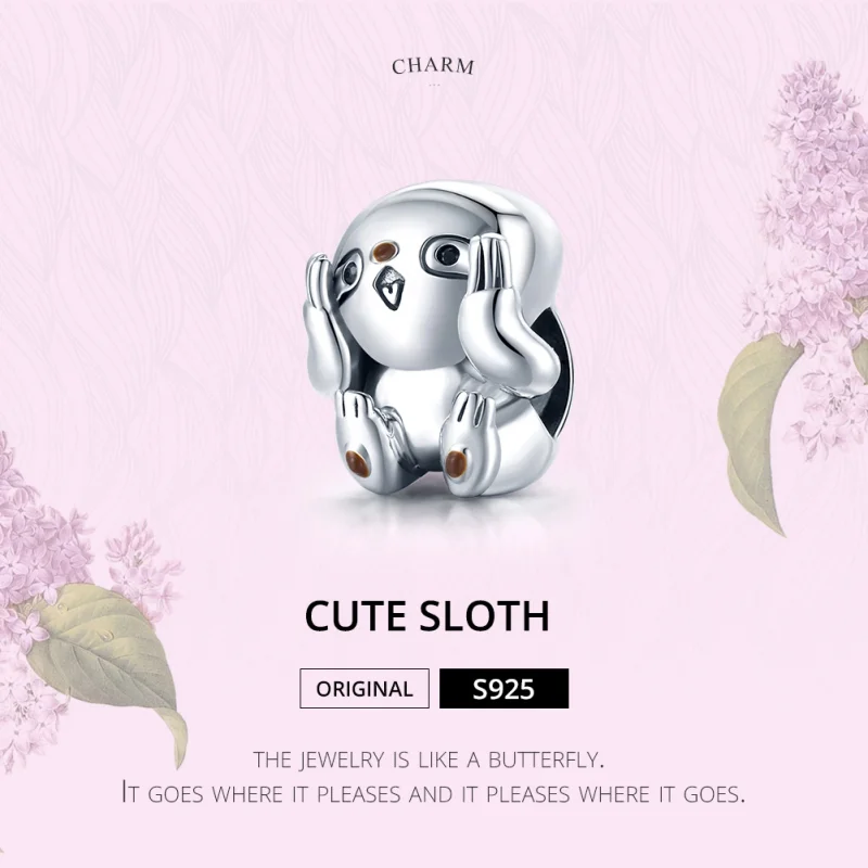 (image for) Pandora Style Silver Cute Sloth Charm - SCC1698 - View 6