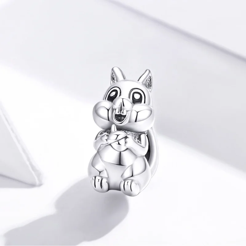 (image for) Pandora Style Silver Cute Squirrel Charm - BSC338 - View 2