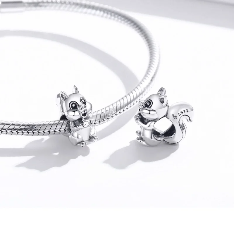 (image for) Pandora Style Silver Cute Squirrel Charm - BSC338 - View 4