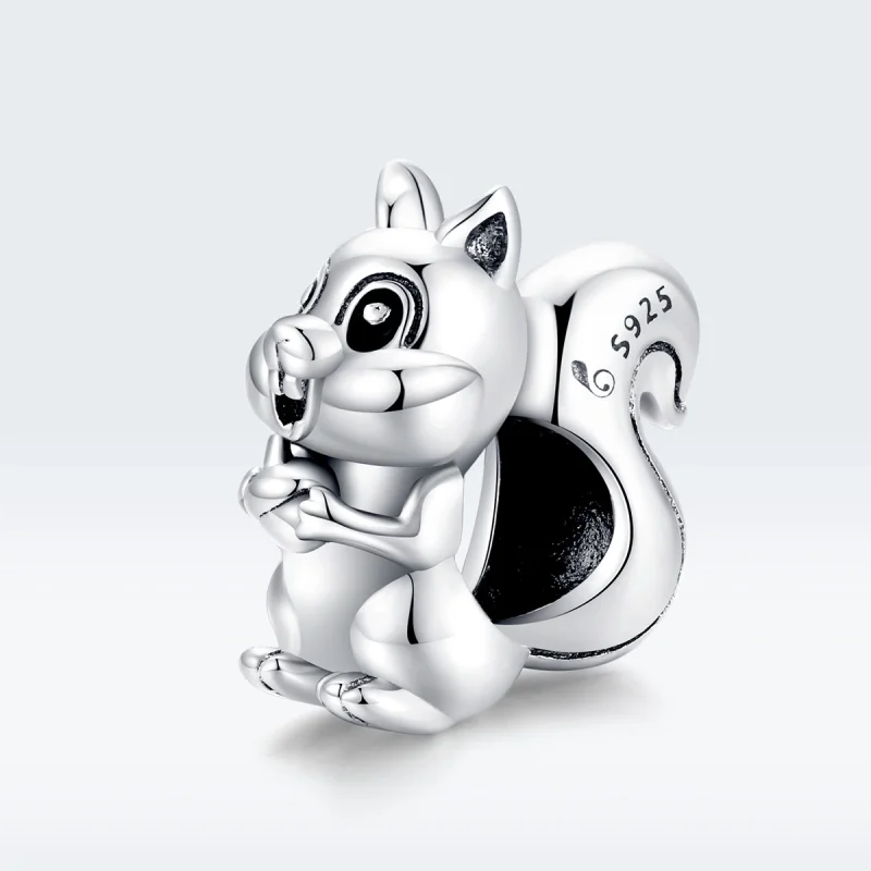 (image for) Pandora Style Silver Cute Squirrel Charm - BSC338 - View 5