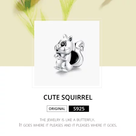 Pandora Style Silver Cute Squirrel Charm - BSC338