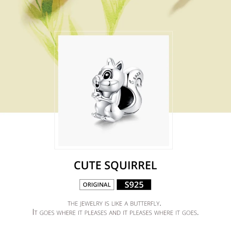 (image for) Pandora Style Silver Cute Squirrel Charm - BSC338 - View 6