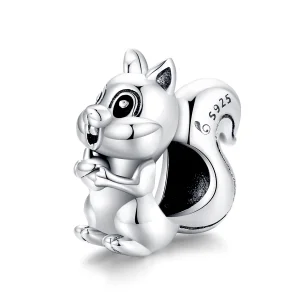 (image for) Pandora Style Silver Cute Squirrel Charm - BSC338