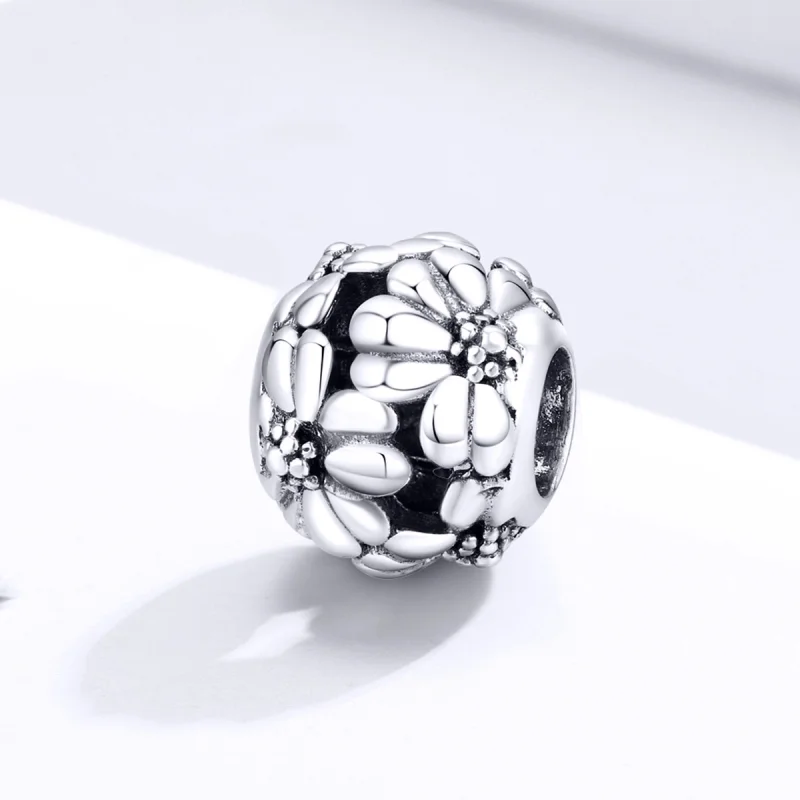 (image for) Pandora Style Silver Daisy Charm - SCC1487 - View 2