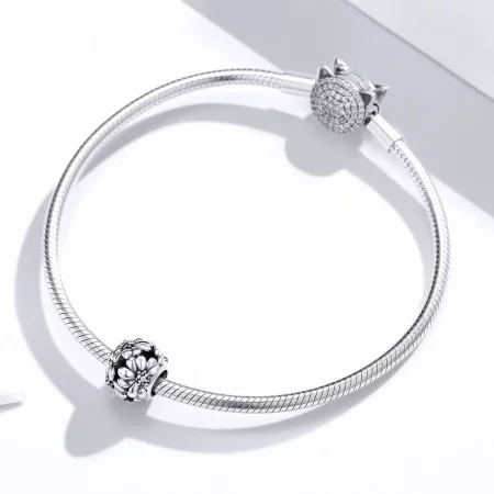 Pandora Style Silver Daisy Charm - SCC1487