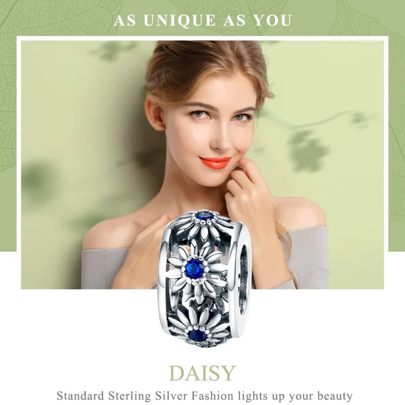 (image for) Pandora Style Silver Daisy Spacer - SCC1118 - View 2