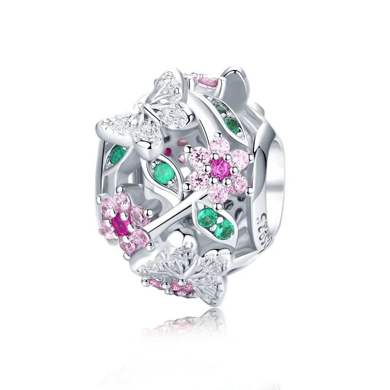 (image for) Pandora Style Silver Dancing Butterfly Charm - BSC116 - View 5