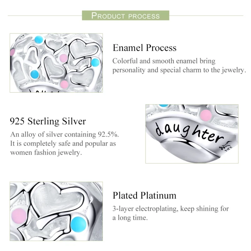 (image for) Pandora Style Silver Daughter Charm - SCC1152 - View 4