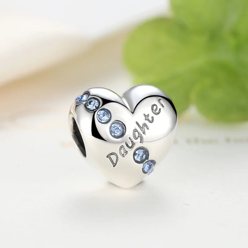 (image for) Pandora Style Silver Daughter Heart Charm - SCC007 - View 3