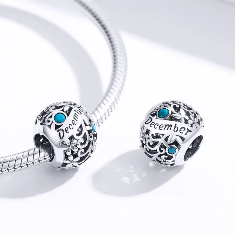 (image for) Pandora Style Silver December Birthstone Charm - SCC1385-12 - View 2