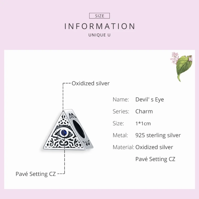 (image for) Pandora Style Silver Devil's Eye Charm - SCC1567 - View 7